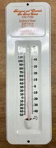 1990s Democrat and Chronicle and Times Union 3x9 Thermometer WAS Never Outside - Picture 1 of 2