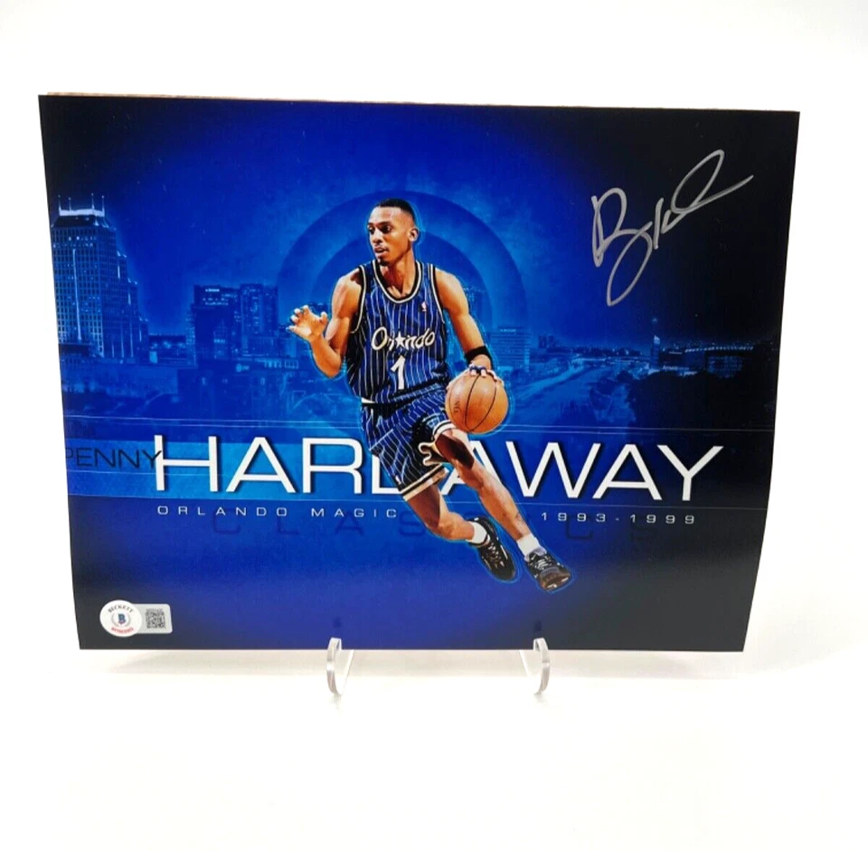 PENNY HARDAWAY ORLANDO MAGIC AUTOGRAPHED 8X10 PHOTO BAS WITNESSED COA - Image 1 of 1