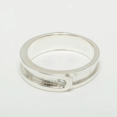 9ct White Gold Natural Diamond Mens Band Ring - Sizes N to Z - Image 1 of 4