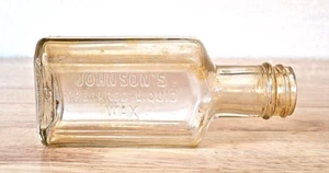 Botella vacía de vidrio transparente de cera líquida preparada en relieve vintage S C Johnson & Son - Imagen 1 de 11
