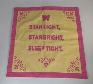 Pottery Barn Kids Kelly STAR LIGHT STAR BRIGHT Pillow Cover 16" Pink Yellow - Picture 1 of 5
