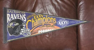 Baltimore Ravens 2001 NFL Super Bowl XXXV Champions Pennant • 12"x30" Wincraft - Picture 1 of 1