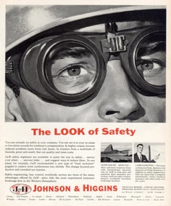 Johnson & Higgins 1960: The Look of Safety anuncio impreso vintage - Imagen 1 de 1
