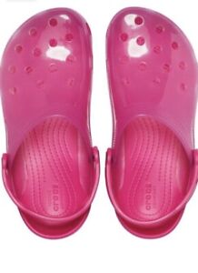 Crocs Pink And Translucent Women Size 11. New