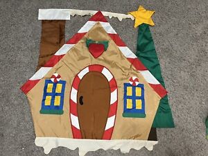 Vintage Flag/banner Windsport USA Christmas Gingerbread House 2 Sided 3D 36X43