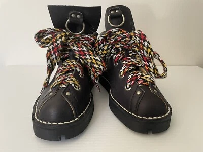 Free Lance Diseñador Cuero Negro Punk Goth Botas Cadenas Talla 37 Francia Foto 1 de 4