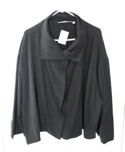 Women's Plus Size Black Long Sleeve Short Sleeve Button Jacket ~ New With Tag - Picture 1 of 12