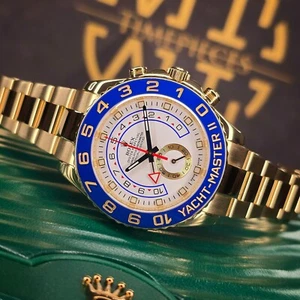 MINT ROLEX YACHT-MASTER II 44MM 116688 18K YELLOW GOLD REGATTA MEN'S CERAMIC B&P - Picture 1 of 17