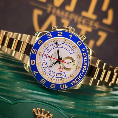MINT ROLEX YACHT-MASTER II 44MM 116688 18K YELLOW GOLD REGATTA MEN'S CERAMIC B&P - Image 1 of 4