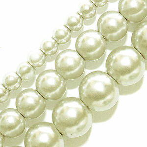 WHOLESALE GLASS PEARL JEWELRY BEADS 4MM 6MM 8MM BEADS 16" STRANDS