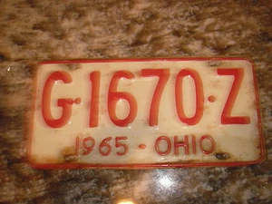 1965 OHIO NUMMERNSCHILD G 1670 Z - Bild 1 von 1
