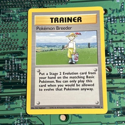 Pokemon Breeder 76/102 Base Set Trainer Pokemon Card Unlimited Rare Vintage - Image 1 of 4