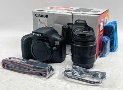 Canon EOS 4000D 18MP DSLR Camera Kit with EF-S 18-55mm III - Image 1 of 4