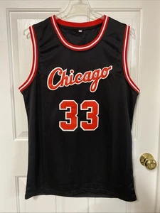 Jersey Scottie Pippen Chicago Bulls Throwback para hombre L bordado personalizado negro - Imagen 1 de 12
