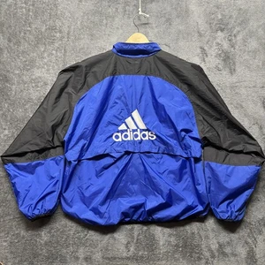 Giacca a vento Adidas vintage uomo grande blu nero pista full zip Y2K - Foto 1 di 10