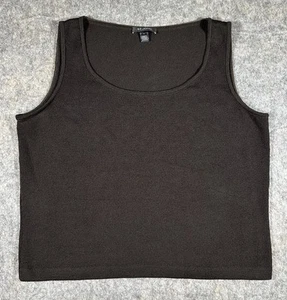 St. John Santana Knit Tank Top Women’s Large Black Wool Blend Scoop Neck Shell - Picture 1 of 7