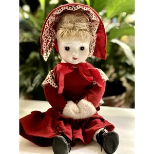 Muñeca Navidad Vintage Bisque Porcelana Cara Pintada 18" - Imagen 1 de 7