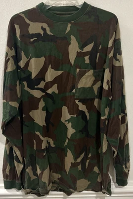 Army Navy Shirt Size XL Long Sleeve Woodland Camo Hunting Outdoors - Image 1 of 3
