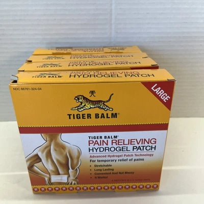 Tiger Balm Pain Relieving Patch Large, 4 Boxes four patches in each box 16 Total - Image 1 of 4