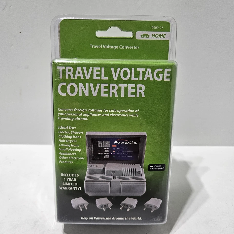Power Line Global Travel Voltage Converter with Adapters Europe Australia Africa - Image 1 of 3