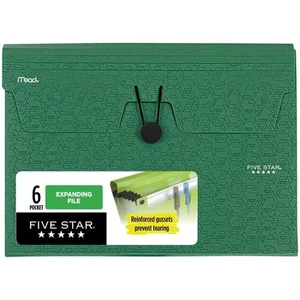 Mead Five Star Expanding File 6 Pocket Letter Size Asst Color School Office Home - Picture 1 of 9