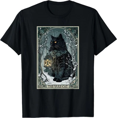 Camiseta Creepmas Vintage The Yule Cat Tarot Tarjeta Navidad Oscura, Camiseta UNISEX Foto 1 de 4