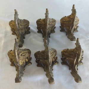 Brass Colored Roccoco Style Feet For Clock 3.5" Set Of 6 - Picture 1 of 10