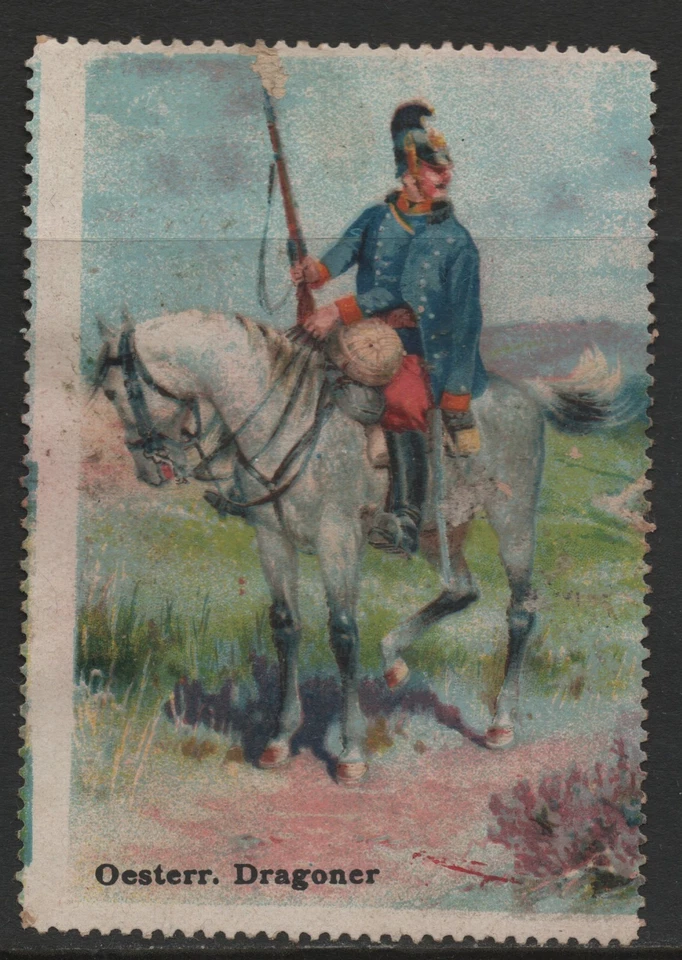 AUSTRIA  # 6-1296 # OESTERR. DRAGONER # WWI  # POSTER STAMP # - Image 1 of 1