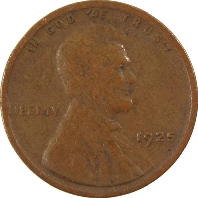 1925 Lincoln Wheat Cent VG Very Good Penny 1c Coin - Image 1 of 4