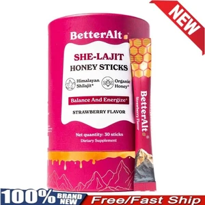 Betteralt She-Lajit Bio Honigstick Erdbeere Geschmack Himalaya Shilajit Hot Sale - Picture 1 of 11