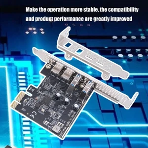 4 Port USB 3.2 Gen2 PCIe Expansion Card 10Gbps Type C Type A Desktop Computer - Picture 1 of 8