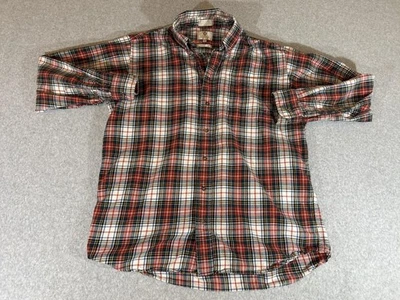 Viyella Shirt Mens Large Red Plaid Button Long Sleeve Cotton Wool Blend Flannel - Image 1 of 4