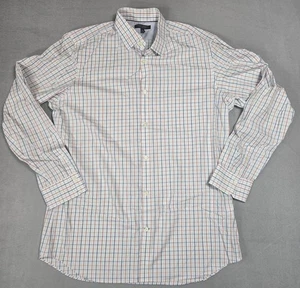 Camisa Banana Republic Para Hombres XL Alta Azul Roja A Cuadros Sin Hierro Calce Ajustado Abotonada - Imagen 1 de 14