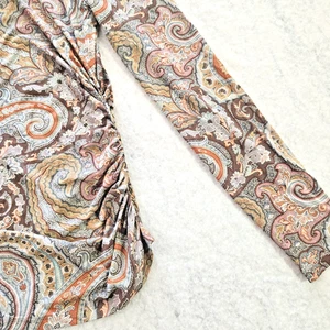 Vintage Carlisle Paisley Fitted Shirt Damen 12 Stretch leicht gerafft Top - Bild 1 von 8