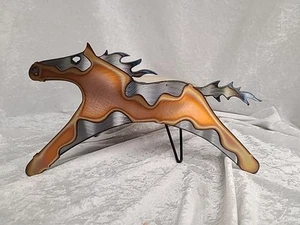 Scultura arte cavallo ottone taglio plasma/laser arte parete - Foto 1 di 15
