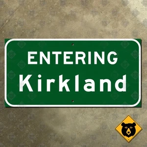 Entering Kirkland Washington city limit road highway sign 1968 24x12 - Picture 1 of 2