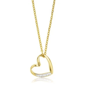 Zamel's 9ct Yellow Gold & Diamond Set Heart Women's Pendant Jewellery - Picture 1 of 1