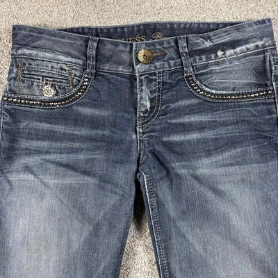 Guess Jeans Women's 27 W30"xL32" Daredevil Boot Cut Stretch Low Rise Y2K - Image 1 of 4