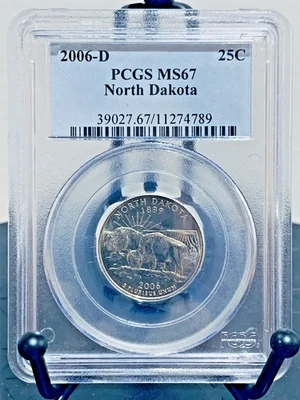 2006-D Washington Quarter North Dakota PCGS MS67 Mint State 67 #11274789 - Image 1 of 2