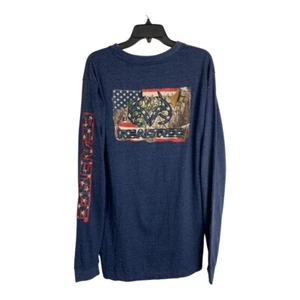 Real Tree Mens Shirt Adult Size XL or Large Blue Camo Deer Hunting Long Sleeve - Picture 1 of 7