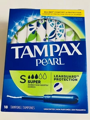 Tampones Tampax Pearl plástico súper absorbente, sin perfume 18 unidades Foto 1 de 4