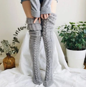 Mujeres Cálidos Invierno Lana Calcetines Sobre Rodilla Largos Muslo Alto Muy Acogedores Vendedor de Estados Unidos - Imagen 1 de 8