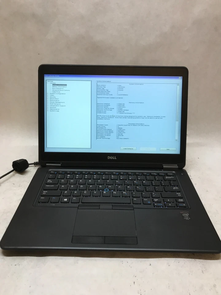 Dell Latitude E7450 14" Laptop Intel i5-5300U 2.3GHz 4GB RAM NO HDD/OS Chips -DW - Image 1 of 4