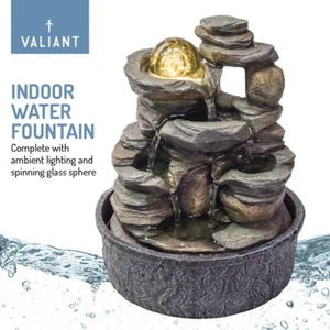 Valiant Tischplatte Indoor Wasserbrunnen mit sich drehender Glaskugel - Bild 1 von 12
