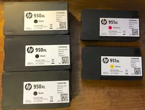 5x Genuine HP Ink Cartridges 950XL Black + 951XL Yellow + 951XL Magenta US ONLY - Picture 1 of 1