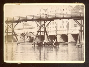 Inondation, montée des eaux - Lieu à définir, Vintage citrate print c.1895 - Picture 1 of 1