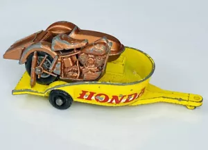 Vintage 1962 Matchbox Moko Lesney #66 Harley Davidson w/ Honda Trailer - Picture 1 of 6