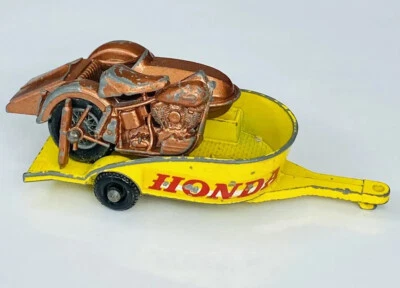 Vintage 1962 Matchbox Moko Lesney #66 Harley Davidson w/ Honda Trailer - Image 1 of 4