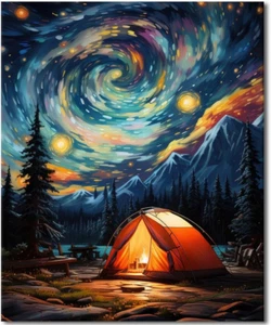 Starry Sky Paint by Numbers, DIY Canvas Art for Home Wall Decor, 16x20 in - Picture 1 of 7