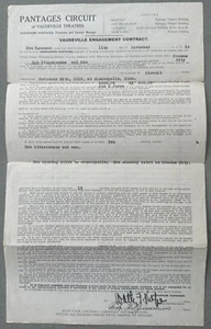 ROBERT FITZSIMMONS SIGNED VAUDEVILLE CONTRACT (JSA AUTHENTICATED) - Picture 1 of 4